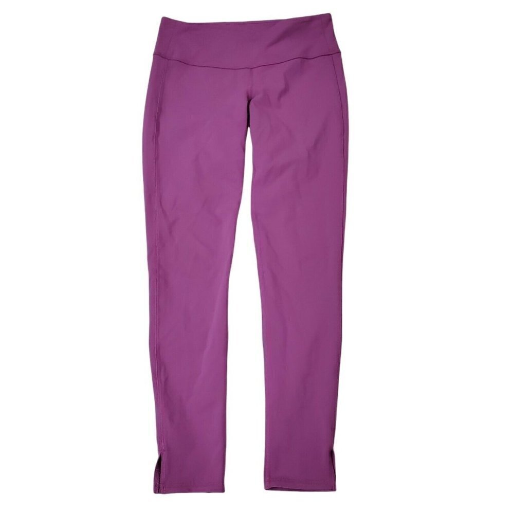 Athleta Leggings Small Womens Purple Ankle Side Split Hem Pocket Athleisure Yoga